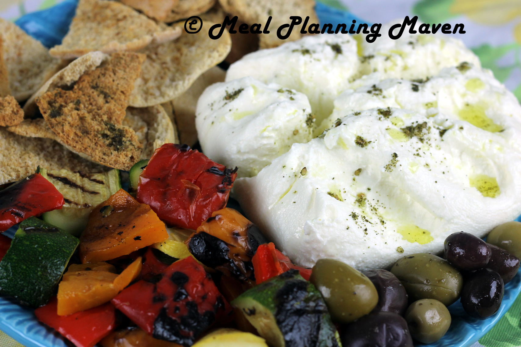 Grilled Vegetable Meze with Labneh - Meal Planning Maven