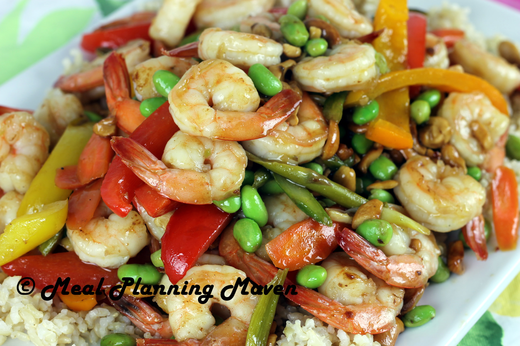 Shrimp, Vegetable and Cashew Stir-Fry 