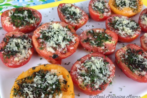 Grilled Parmesan ‘n Herb-Crusted Tomatoes