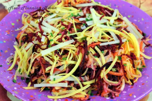 Apple ‘n Root Veggie Slaw with Manchego