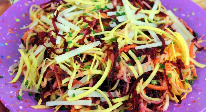 Apple ‘n Root Veggie Slaw with Manchego