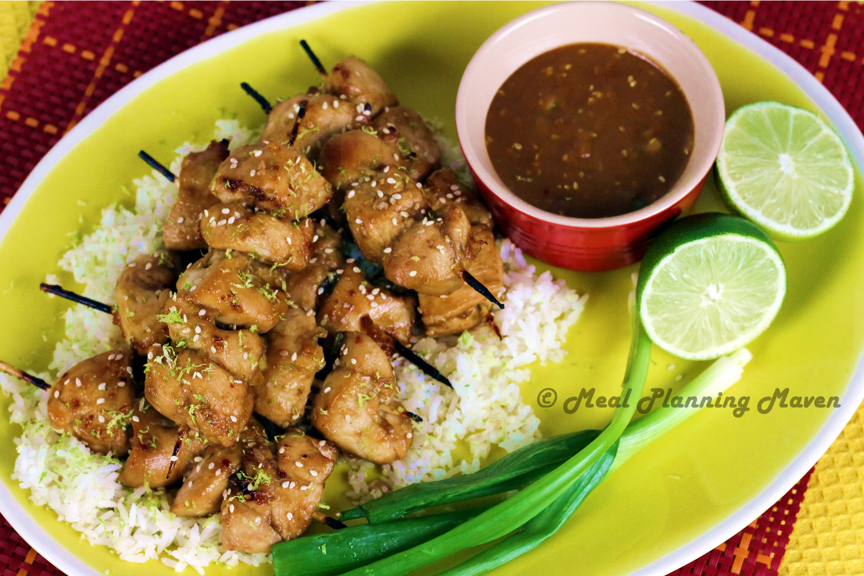 Chicken “Satay” with Tamari-Peanut Dipping Sauce