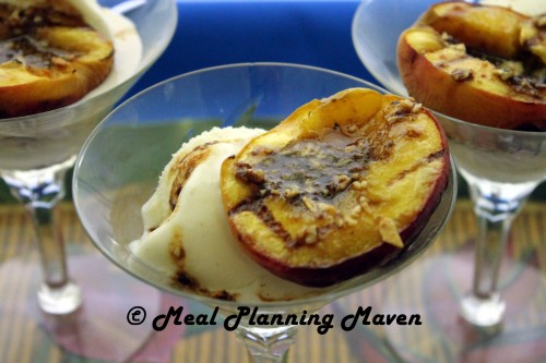 Grilled Peaches with Maple-Almond Crumble