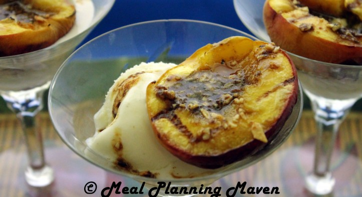 Grilled Peaches with Maple-Almond Crumble