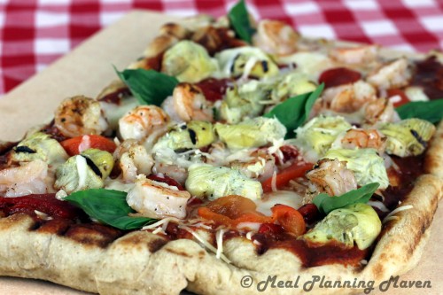 Grilled Shrimp ‘n Artichoke Pizza