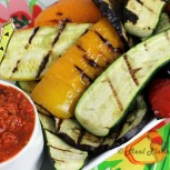 Grilled Vegetables with Romesco Dip
