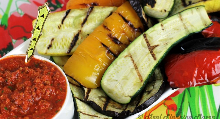 Grilled Vegetables with Romesco Dip