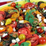 Heirloom Tomatoes ‘n Goat Cheese with Balsamic Drizzle