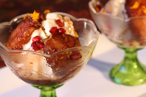 Cinnamon-Infused Pears with Pomegranate Syrup