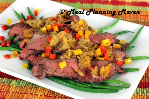 Grilled Tri-Tip Roast with Caramelized Onions ‘n Peppers