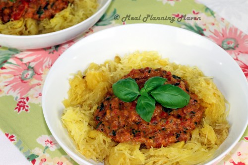Spaghetti Squash with Chunky Roasted Bell Pepper Sauce