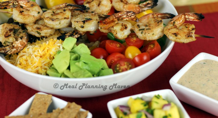 Grilled Mexican Shrimp Kabob Bowls